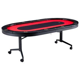 VEVOR 10 Player Foldable Poker Table, Blackjack Texas Holdem Poker Table with Padded Rails and Stainless Steel Cup Holders VEVOR 10 Player Foldable Poker Table, Blackjack Texas Holdem Poker Table with Padded Rails and Stainless Steel Cup Holders
